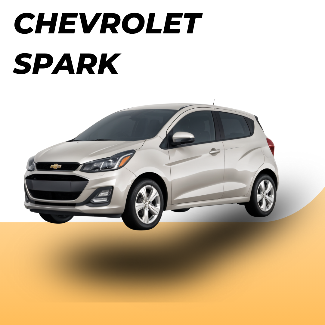 White Chevrolet Spark, easy island driving in Curaçao with 2rentcuracao.