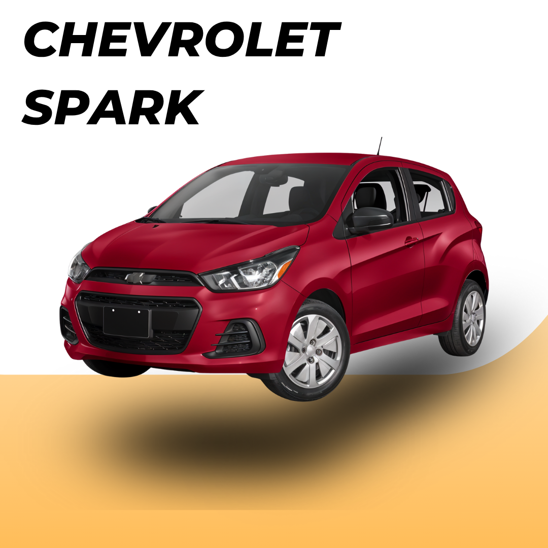 Red Chevrolet Spark, easy island driving in Curaçao with 2rentcuracao.
