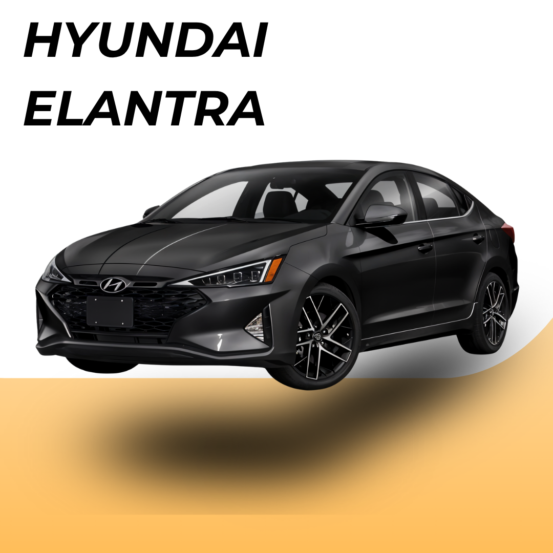 Black Hyundai Elantra for rent in Curaçao, affordable and reliable rental car by 2rentcuracao.